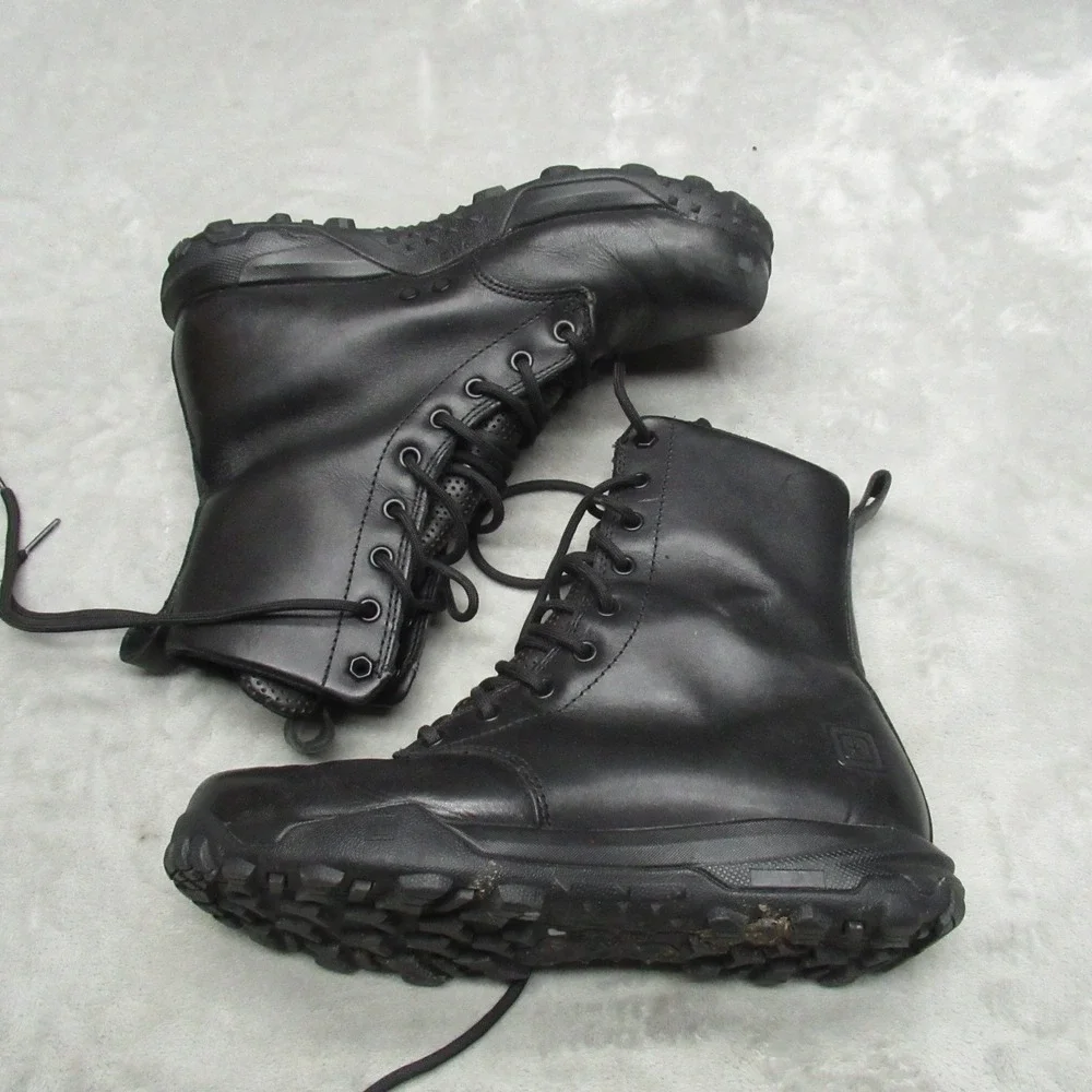 5.11 Men 8 Tactical Boots Black Leather Combat Military Duty Leather Performance